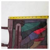 Lot of 5 Patchwork Leather Tote Bag Multi Color Zigzag Stitch Shoulder Bag Boho Purse