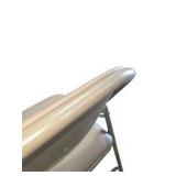 4 Uline H-2522 Padded Folding Chairs - Tan Vinyl Seat and Back