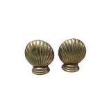 Brass Tone Seashell Decor Set - Candle Holders, Tray & Shell Pieces