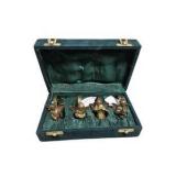 Brass Angel Napkin Rings & Candle Snuffer Sets in Green Cases