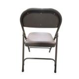 4 Uline H-2522 Padded Folding Chairs - Tan Vinyl Seat and Back