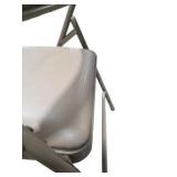 4 Uline H-2522 Padded Folding Chairs - Tan Vinyl Seats and Backs