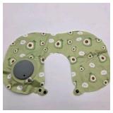 Inflatable Travel Neck Pillow Green Blue and Pink  Cartoon Pattern with Built-In Hand Pump