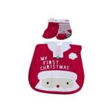 Christmas Baby & Comfort Lot - Animal Adventure Deer Plush, Carter’s Bib/Socks & Slipper Socks