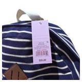 Donna Bella Striped Backpack - Navy & White Canvas Bag, New With Tags