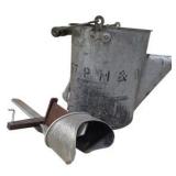Vintage Metal Watering Can & Antique The Perfecscope Stereoscope Viewer