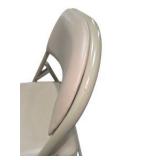 4 Uline H-2522 Padded Folding Chairs - Tan Vinyl Seats and Backs