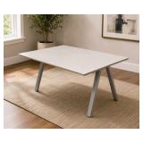 IKEA TROTTEN Rectangular Desk Table Gray Top Metal Legs 63