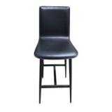 Pair of Room & Board Hirsch Bar Stools – Grey & Black, 42” Tall