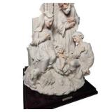 G. Armani Nativity Figurine Holy Family Angels on Wood Base – Florence Italy