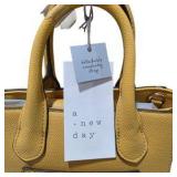 A New Day Gold Leaf Satchel Handbag - New With Tags, Detachable Crossbody Strap