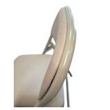 4 Uline H-2522 Padded Folding Chairs - Tan Vinyl Seat and Back