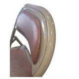 2 Vintage Krueger Folding Chairs - Nationwide Housing Corp Pink and Beige Metal Chairs
