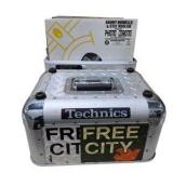 Technics Stickered Aluminum-Style DJ Record Case w/ Assorted Vinyl Records