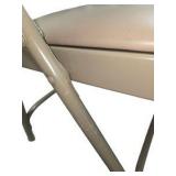 4 Uline H-2522 Padded Folding Chairs - Tan Vinyl Seat and Back