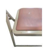 2 Vintage Krueger Folding Chairs - Nationwide Housing Corp Pink and Beige Metal Chairs