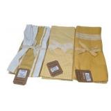 Aroma Cafe Kitchen Towels - 3 Sets of 3, Yellow & White 100% Cotton Towels