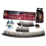 Mixed Novelty & Household Lot – Bar-B Fork Digital Grilling Fork, Feit LED Bulb, Toy Figures & Plastic Bullet Belts
