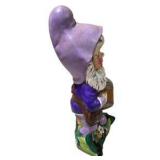Ceramic Garden Gnome Decor Lot - Standing Watering Can Gnome & Sleeping Gnome