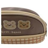 Lot of Small Pencil Case Zipper Bags Fun Prints Floral Bears Black Mesh Kids