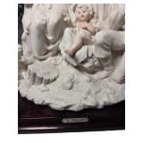G. Armani Nativity Figurine Holy Family Angels on Wood Base – Florence Italy