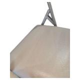 4 Uline H-2522 Padded Folding Chairs - Tan Vinyl Seat and Back
