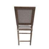 Lot of 2 Restoration Hardware RH Counter Stools - Wood Frames, Upholstered Seats & Woven Back