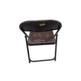 6 Brown Metal Folding Chairs With Rolling Storage Cart
