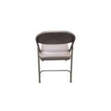 4 Uline H-2522 Padded Folding Chairs - Tan Vinyl Seat and Back