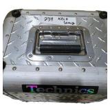 Technics Stickered Aluminum-Style DJ Record Case w/ Assorted Vinyl Records