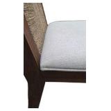 Lot of 2 Restoration Hardware RH Counter Stools - Wood Frames, Upholstered Seats & Woven Back
