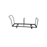 6 Brown Metal Folding Chairs With Rolling Storage Cart