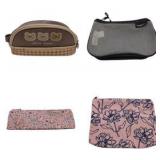 Lot of Small Pencil Case Zipper Bags Fun Prints Floral Bears Black Mesh Kids