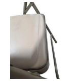 4 Uline H-2522 Padded Folding Chairs - Tan Vinyl Seats and Backs