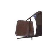 6 Brown Metal Folding Chairs With Rolling Storage Cart