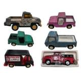 Vintage Tootsietoy & Toy Vehicle Lot – Pickup Trucks, Texaco Ford, Police Support Unit, Trailer