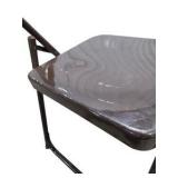 6 Brown Metal Folding Chairs With Rolling Storage Cart
