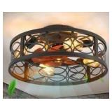 20" Caged Ceiling Fan with Light & Remote $117.77 Retail - Brand New