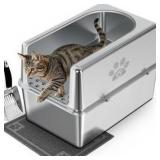 Enclosed Stainless Steel Cat Litter Box $84.99 Retail - Brand New