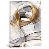 Abstract Gray & Gold Canvas Wall Art $44.57 Retail - Brand New