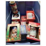 Vintage Budweiser Christmas Mugs (Some New In Box)