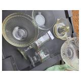 Lot of Glass Ware: Pyrex Bowls, Christmas Glasses & Misc