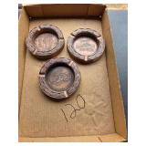 3- Vintage Winston Select Copper Tone Ash Trays