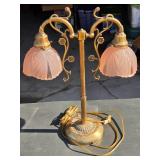 1970s Brass 2 Shade Lamp
