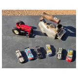 Vintage Misc Items Elec Iron, Toy Tractor & Toy Cars