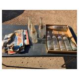 8- Vintage 16 Ounce Glass Pepsi Bottles