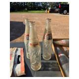 8- Vintage 16 Ounce Glass Pepsi Bottles