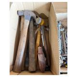 Large Vintage Hand Tool Lot – Hammers, Screwdrivers, Wrenches, Leather Tool Belt & Shop Tools