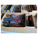Large Vintage Hand Tool Lot – Hammers, Screwdrivers, Wrenches, Leather Tool Belt & Shop Tools