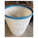 Farm & Garden Tool Lot w/ Utility Barrel – Shovels, Rakes, Pitchfork, Broom, Snow Shovel & Sledgehammer
